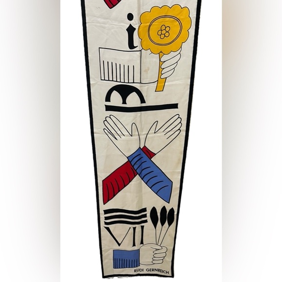 Rudi Gernreich - 1960’s Vintage, Designer, Silk Printed Scarf - One Size, Multi - Picture 6 of 13